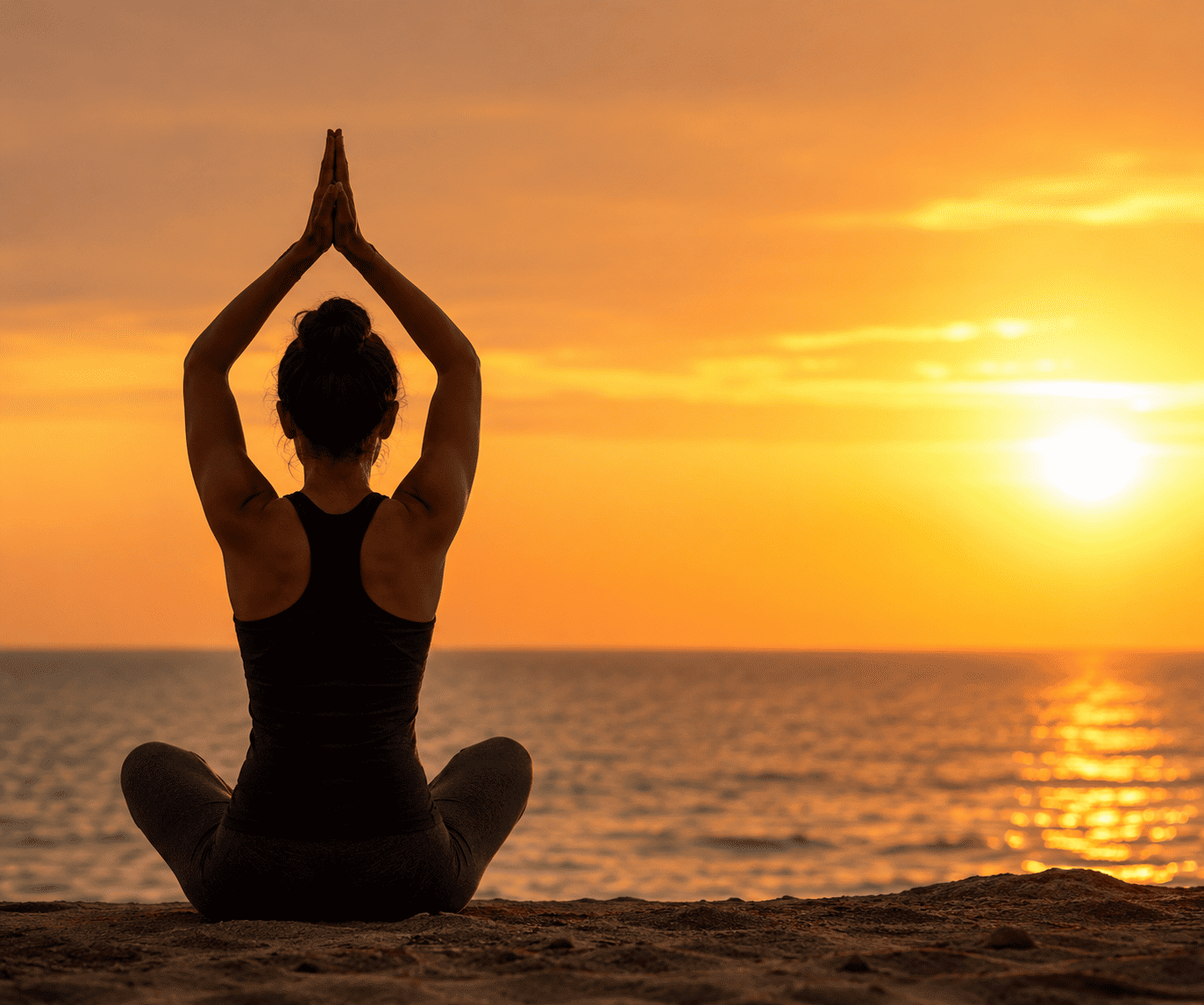 Peaceful sunrise meditation